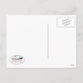 ダックスフントのストライプのな冬のスカーフのクリスマスのカスタム シーズンポストカード (裏面)