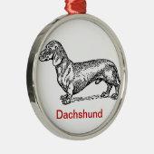 ダックスフントのダックスフンドのクリスマスのオーナメント メタルオーナメント (右)