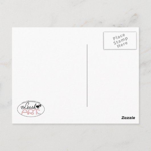 ダックスフントのハート愛メッセージのカスタム ポストカード (裏面)