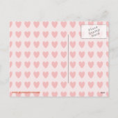 ダックスフントのバレンタインのキスのかわいいウインナーは愛の後をつけます シーズンポストカード (裏面)