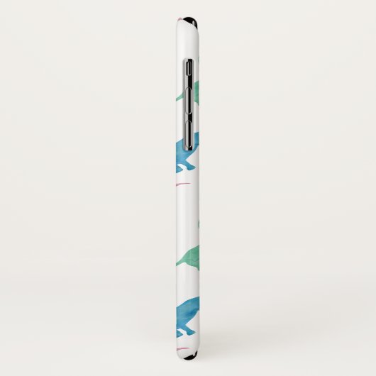 ダックスフントのパステル調の水彩画のDoxieパターンを雨が降ること Case-Mate iPhoneケース (裏面/左)