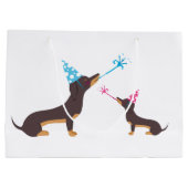 ダックスフントのパーティー ラージペーパーバッグ (裏面)