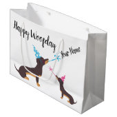 ダックスフントのパーティー ラージペーパーバッグ (正面アングル)