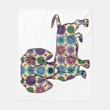 ダックスフントのフリースブランケット