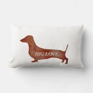 ダックスフントのブラウン犬の腰神経の枕33 cm X 53 cm ランバークッション