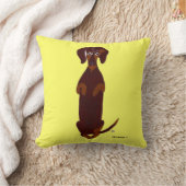 ダックスフントのプリントの枕 クッション (ブランケット)