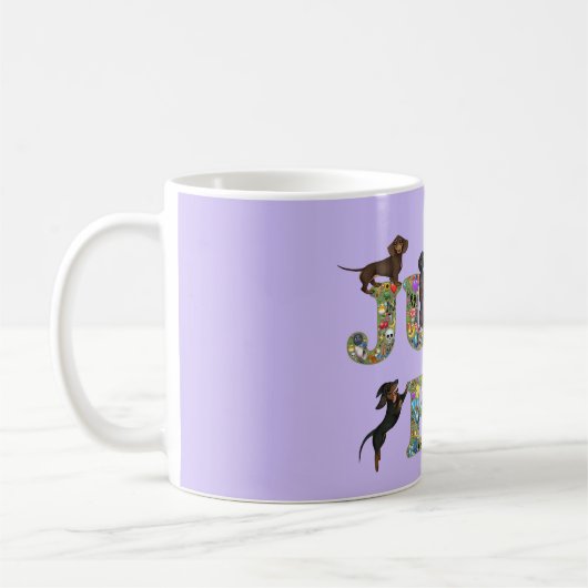 ダックスフントのマグにすぎない コーヒーマグカップ (左)