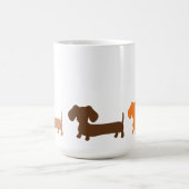 ダックスフントのマグの自然なブラウン色 コーヒーマグカップ (中央)