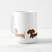 ダックスフントのマグの自然なブラウン色 コーヒーマグカップ (正面左)