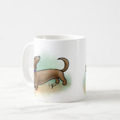 ダックスフントのマグ コーヒーマグカップ (正面左)