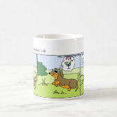 ダックスフントのマグ: 夏 コーヒーマグカップ (中央)