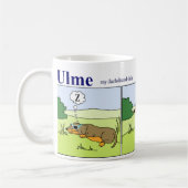 ダックスフントのマグ: 夏 コーヒーマグカップ (左)