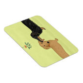 ダックスフントのヤドリギのキス-ウインナー犬のクリスマス マグネット (右側)