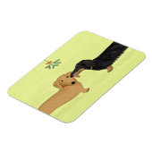 ダックスフントのヤドリギのキス-ウインナー犬のクリスマス マグネット (左側)