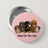 ダックスフントの乳癌ボタン 缶バッジ (正面&裏面)