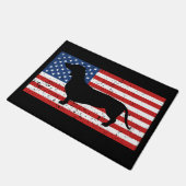 ダックスフントの動揺してな米国旗 ドアマット (アングル)