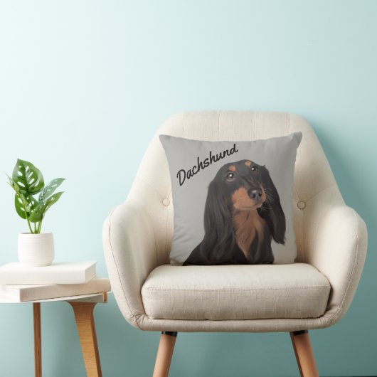 ダックスフントの図解入りの、写真付きのな枕 クッション (椅子)