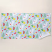 ダックスフントの夏のウインナー犬のビーチタオル ビーチタオル (正面)