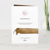 ダックスフントの女の子の誕生日カード カード (裏面)