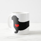 ダックスフントの女性の恋人のマグ コーヒーマグカップ (正面左)