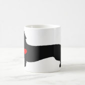 ダックスフントの女性の恋人のマグ コーヒーマグカップ (中央)