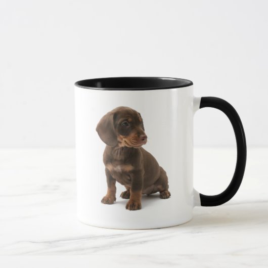 ダックスフントの子犬のコーヒー・マグ マグカップ (右)
