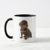 ダックスフントの子犬のコーヒー・マグ マグカップ (左)