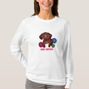 ダックスフントの子犬のメリークリスマス! Tシャツ