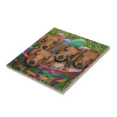 ダックスフントの子犬 タイル (側面)