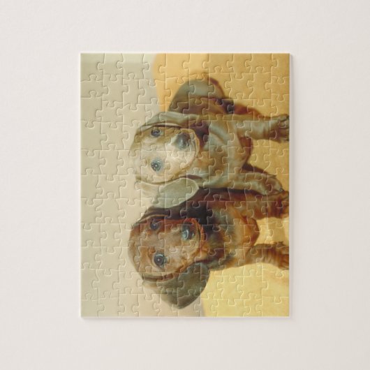 ダックスフントの小犬のパズル ジグソーパズル (縦)