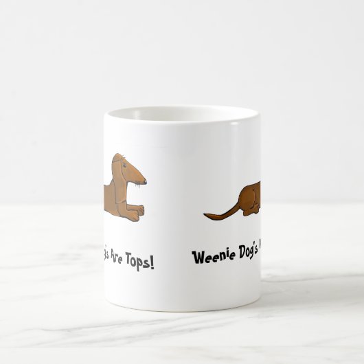 ダックスフントの小犬のマグ コーヒーマグカップ (中央)