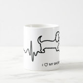 ダックスフントの心拍のクラシックのマグ コーヒーマグカップ (中央)