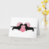 ダックスフントの恋人 カード (黄色い花)