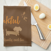 ダックスフントの感謝祭の皿タオル キッチンタオル (四つ折り)