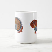 ダックスフントの感謝祭トルコ コーヒーマグカップ (中央)