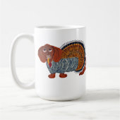 ダックスフントの感謝祭トルコ コーヒーマグカップ (左)