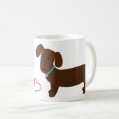 ダックスフントの所有者のマグ コーヒーマグカップ (正面右)