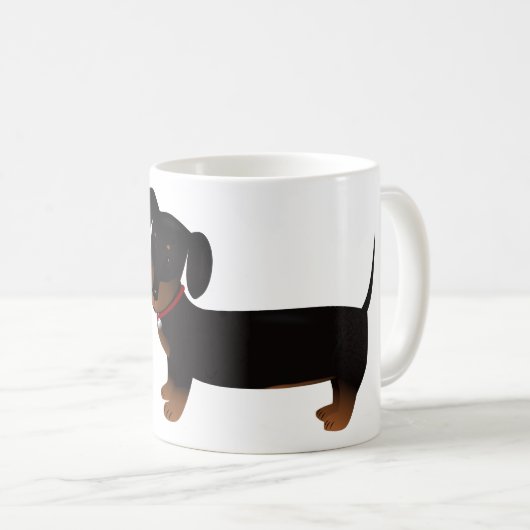 ダックスフントの所有者のユーモア コーヒーマグカップ (正面右)