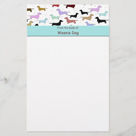 ダックスフントの文房具の紙 便箋 (正面)