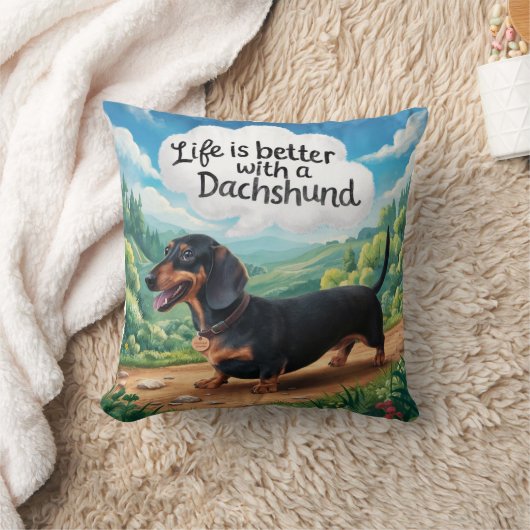 ダックスフントの方が人生は好い クッション (ブランケット)