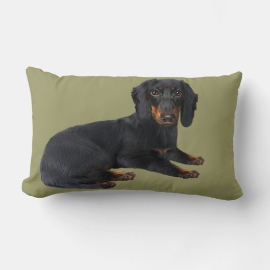 ダックスフントの枕 ランバークッション (正面)