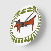 ダックスフントの楕円形 ラウンド壁時計 (傾斜)