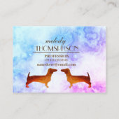 ダックスフントの水彩画のカスタム 名刺 (裏面)