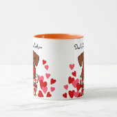 ダックスフントの漫画のハート マグカップ (中央)