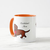 ダックスフントの漫画のハート マグカップ (正面左)