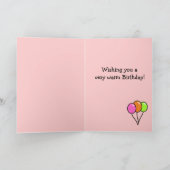 ダックスフントの漫画2の誕生日 カード (内部)