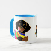 ダックスフントの漫画2 マグカップ (正面左)