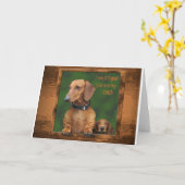 ダックスフントの父の日 カード (黄色い花)