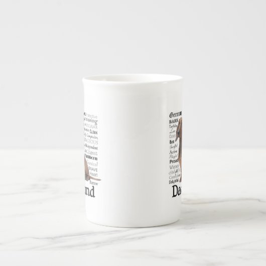 ダックスフントの特性のマグ ボーンチャイナマグカップ (正面)