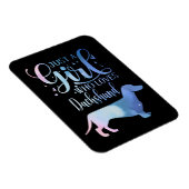 ダックスフントの犬好きの女性を愛しているだけの少女 マグネット (右側)